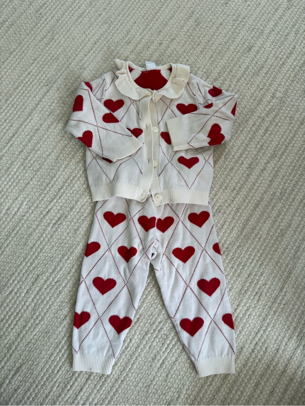 Baby Gap Knit Heart Two-Piece Set with Red Hearts